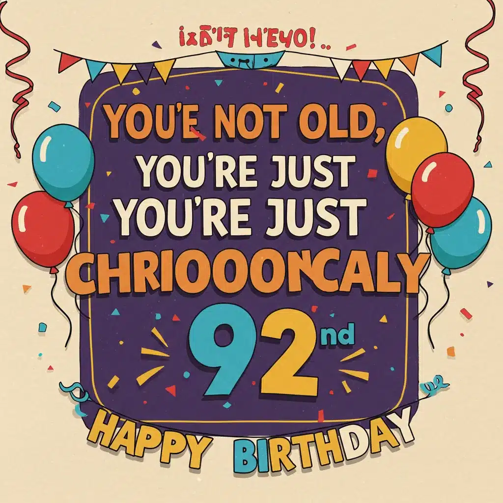 92nd Birthday Wishes Funny