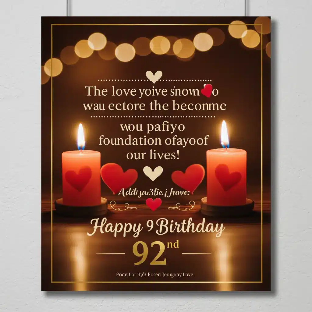 Happy 92nd Birthday, Mom Wishes